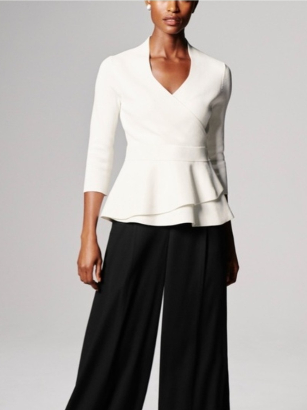 The Fold London Lamont Top in Ivory Sculpt Knit Size M